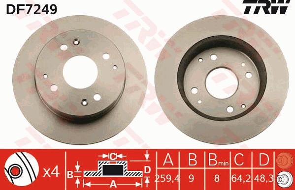 TRW DF7249 - Brake Disc onlydrive.pro