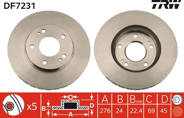 TRW DF7231 - Brake Disc onlydrive.pro