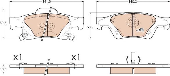 TRW GDB4448 - Piduriklotsi komplekt,ketaspidur onlydrive.pro