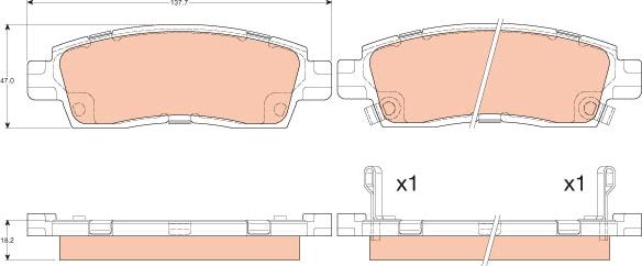 TRW GDB4455 - Piduriklotsi komplekt,ketaspidur onlydrive.pro