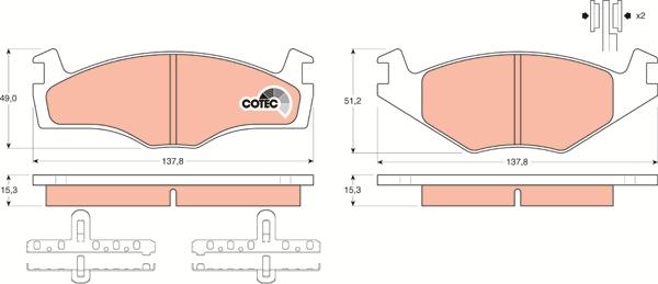 TRW GDB459 - Brake Pad Set, disc brake onlydrive.pro