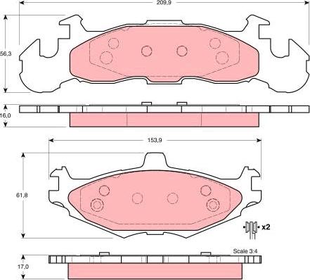 TRW GDB4003 - Brake Pad Set, disc brake onlydrive.pro