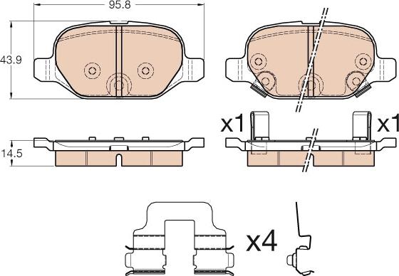 TRW GDB1950 - Brake Pad Set, disc brake onlydrive.pro