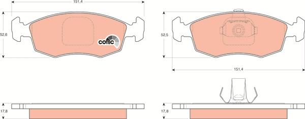 TRW GDB1443 - Brake Pad Set, disc brake onlydrive.pro