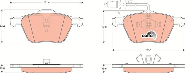 TRW GDB1460 - Piduriklotsi komplekt,ketaspidur onlydrive.pro