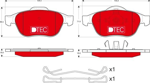 TRW GDB1468DTE - Тормозные колодки, дисковые, комплект onlydrive.pro