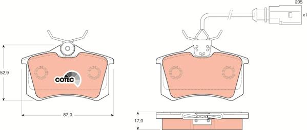 TRW GDB1415 - Brake Pad Set, disc brake onlydrive.pro