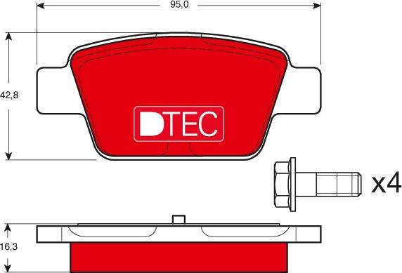 TRW GDB1485DTE - Тормозные колодки, дисковые, комплект onlydrive.pro