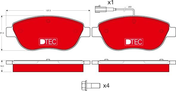 TRW GDB1483DTE - Тормозные колодки, дисковые, комплект onlydrive.pro