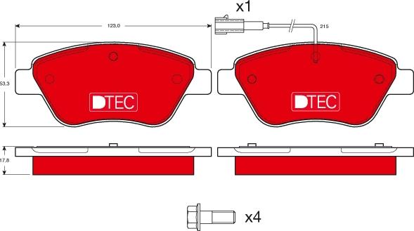 TRW GDB1482DTE - Тормозные колодки, дисковые, комплект onlydrive.pro