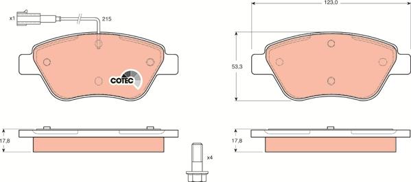 TRW GDB1482 - Тормозные колодки, дисковые, комплект onlydrive.pro