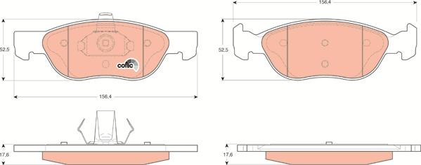 TRW GDB1487 - Brake Pad Set, disc brake onlydrive.pro