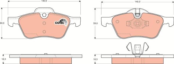 TRW GDB1476 - Brake Pad Set, disc brake onlydrive.pro