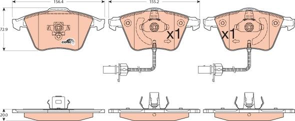 TRW GDB1554 - Brake Pad Set, disc brake onlydrive.pro