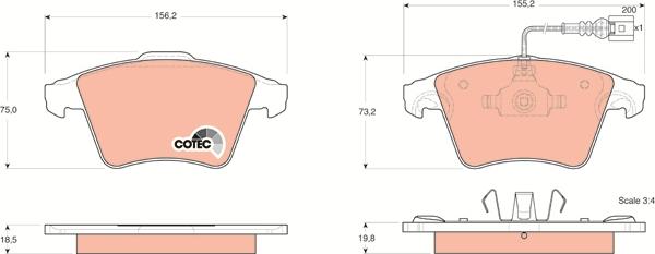 TRW GDB1555 - Brake Pad Set, disc brake onlydrive.pro