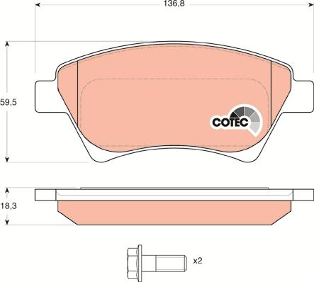 TRW GDB1552 - Brake Pad Set, disc brake onlydrive.pro