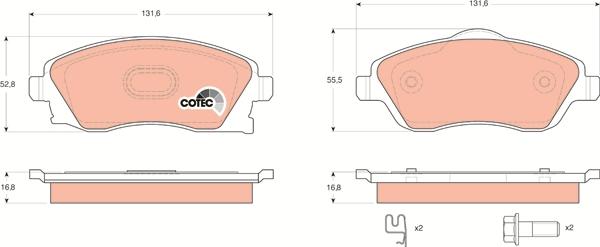 TRW GDB1570 - Brake Pad Set, disc brake onlydrive.pro