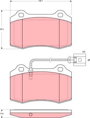 TRW GDB1644 - Brake Pad Set, disc brake onlydrive.pro