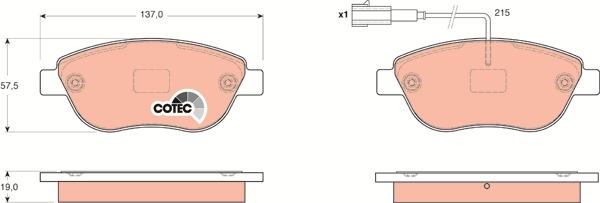 TRW GDB1655 - Brake Pad Set, disc brake onlydrive.pro