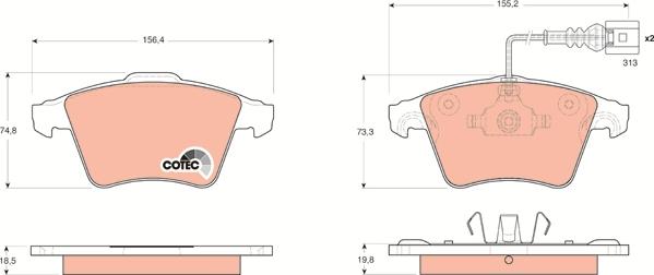 TRW GDB1651 - Brake Pad Set, disc brake onlydrive.pro