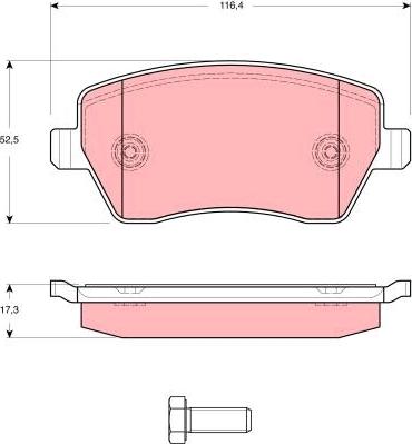 TRW GDB1614 - Brake Pad Set, disc brake onlydrive.pro