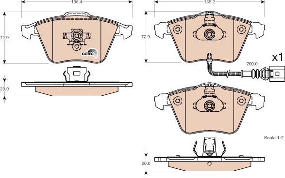 TRW GDB1616 - Brake Pad Set, disc brake onlydrive.pro