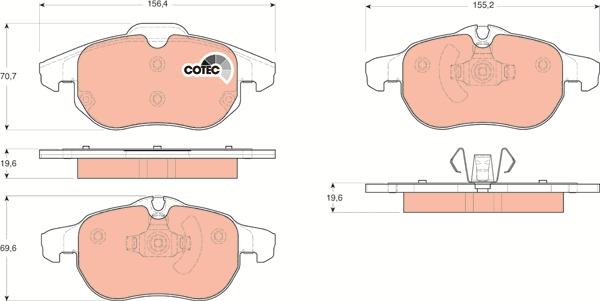 TRW GDB1613 - Brake Pad Set, disc brake onlydrive.pro