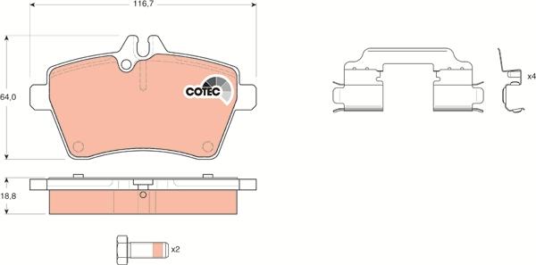 TRW GDB1630 - Brake Pad Set, disc brake onlydrive.pro