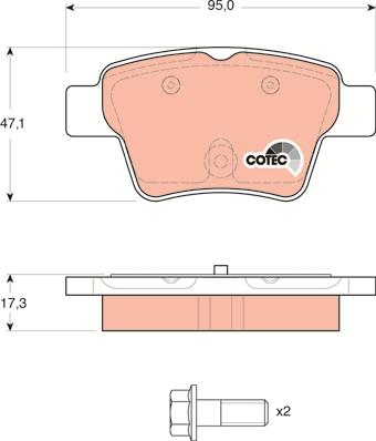 TRW GDB1620 - Brake Pad Set, disc brake onlydrive.pro