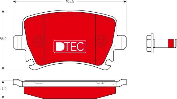 TRW GDB1622DTE - Тормозные колодки, дисковые, комплект onlydrive.pro