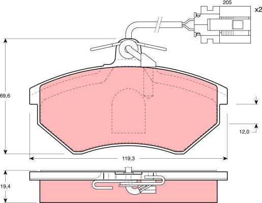 TRW GDB1057 - Brake Pad Set, disc brake onlydrive.pro