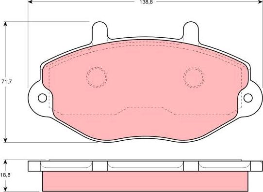 TRW GDB1080 - Piduriklotsi komplekt,ketaspidur onlydrive.pro