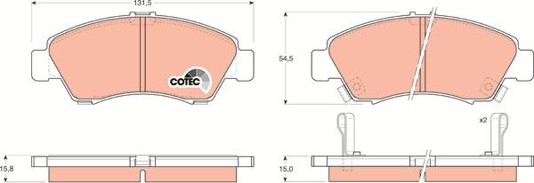 TRW GDB1164 - Brake Pad Set, disc brake onlydrive.pro