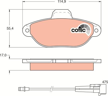 TRW GDB1115 - Brake Pad Set, disc brake onlydrive.pro