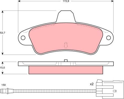 TRW GDB1112 - Brake Pad Set, disc brake onlydrive.pro