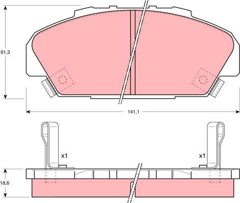 TRW GDB1137 - Brake Pad Set, disc brake onlydrive.pro