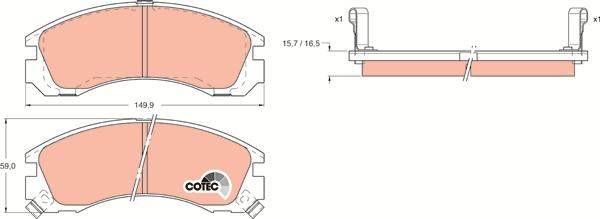 TRW GDB1126 - Bremžu uzliku kompl., Disku bremzes onlydrive.pro