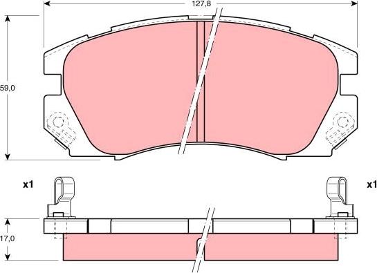 TRW GDB1179 - Brake Pad Set, disc brake onlydrive.pro