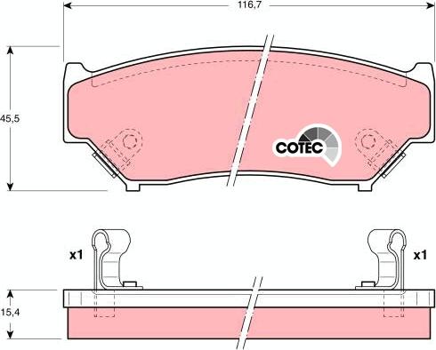 TRW GDB1174 - Brake Pad Set, disc brake onlydrive.pro