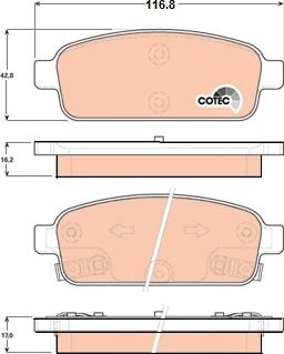 TRW GDB1844 - Brake Pad Set, disc brake onlydrive.pro