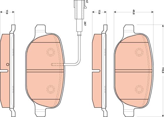 TRW GDB1851 - Brake Pad Set, disc brake onlydrive.pro