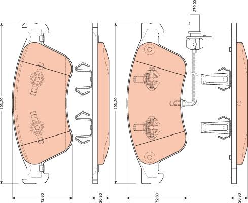 TRW GDB1811 - Piduriklotsi komplekt,ketaspidur onlydrive.pro