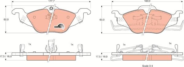 TRW GDB1351 - Brake Pad Set, disc brake onlydrive.pro