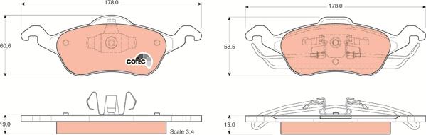 TRW GDB1358 - Brake Pad Set, disc brake onlydrive.pro