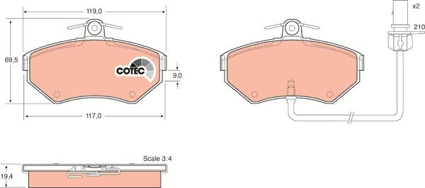 TRW GDB1366 - Brake Pad Set, disc brake onlydrive.pro