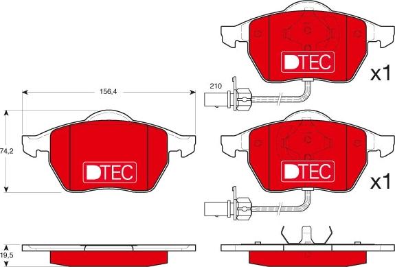 TRW GDB1307DTE - Тормозные колодки, дисковые, комплект onlydrive.pro