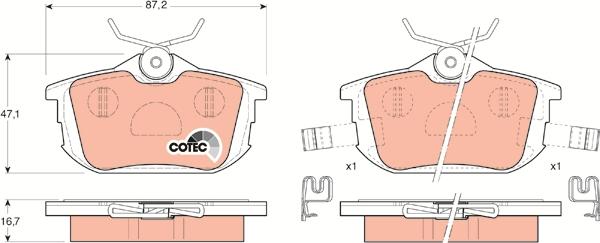 TRW GDB1314 - Brake Pad Set, disc brake onlydrive.pro