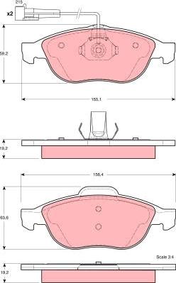 TRW GDB1337 - Brake Pad Set, disc brake onlydrive.pro