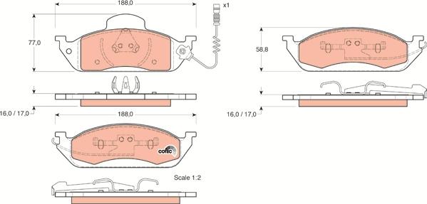 TRW GDB1378 - Brake Pad Set, disc brake onlydrive.pro