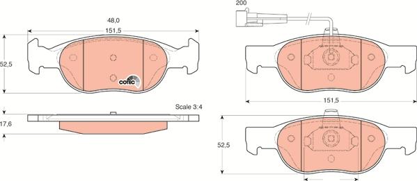 TRW GDB1291 - Brake Pad Set, disc brake onlydrive.pro